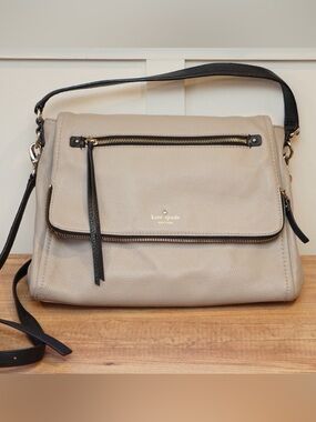 kate spade Beige Shoulder Bag with Black Trim